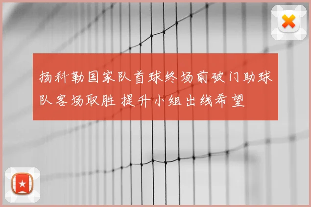 扬科勒国家队首球终场前破门助球队客场取胜 提升小组出线希望
